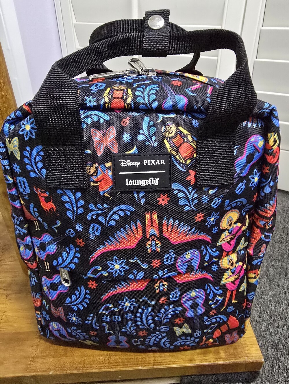 Loungefly Disney Pixar "Coco" Dia de Los Muertos Mini Backpack Nylon/Canvas Rare
